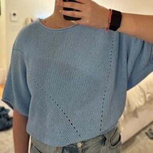 Promesa Sky Blue Short Sleeve Knit Top